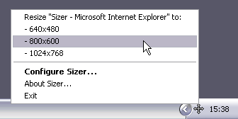 Sizing From System Tray Menu